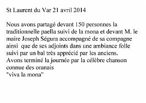 2014 04 21 AVRIL ST LAURENT DU VAR PAELLA AVEC L ALFAN